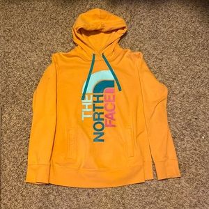 Orange, North Face Hoodie